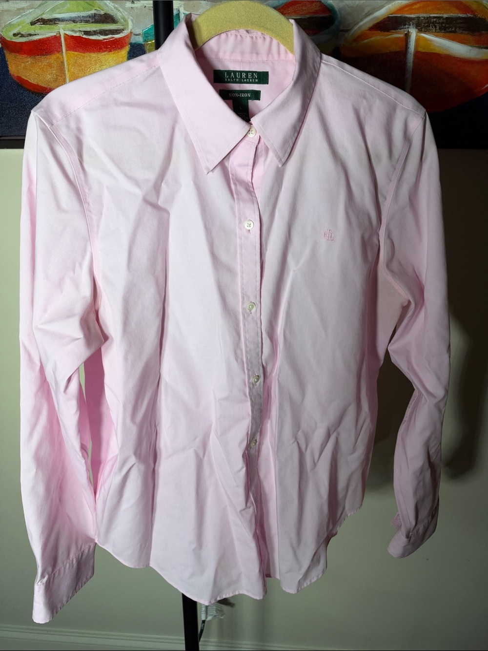 Lauren Ralph Lauren Light Pink Cotton Button-Down Shirt